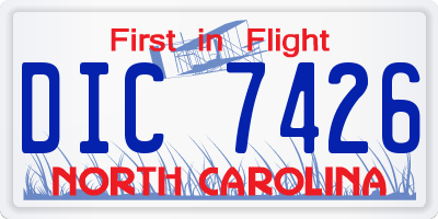 NC license plate DIC7426