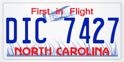 NC license plate DIC7427