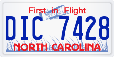 NC license plate DIC7428