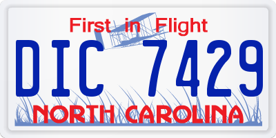 NC license plate DIC7429