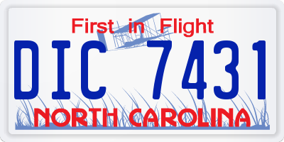NC license plate DIC7431