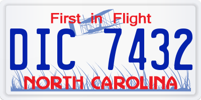 NC license plate DIC7432
