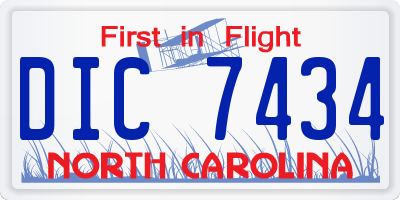 NC license plate DIC7434