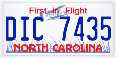 NC license plate DIC7435