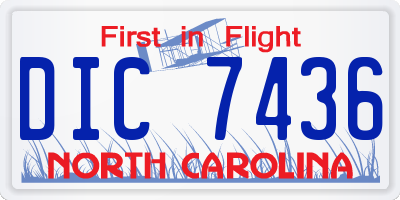 NC license plate DIC7436