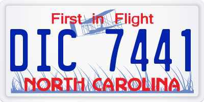 NC license plate DIC7441