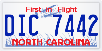 NC license plate DIC7442