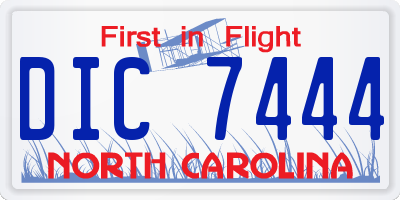 NC license plate DIC7444