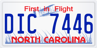 NC license plate DIC7446