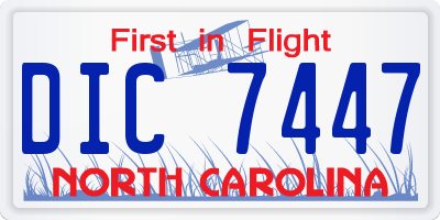 NC license plate DIC7447