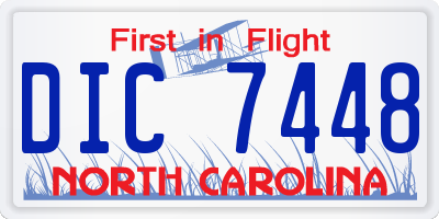 NC license plate DIC7448