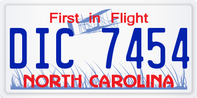 NC license plate DIC7454