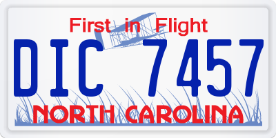 NC license plate DIC7457