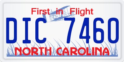 NC license plate DIC7460