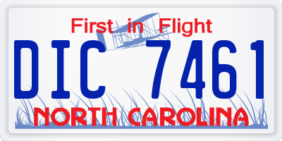NC license plate DIC7461