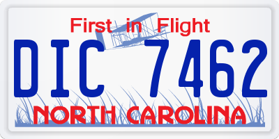 NC license plate DIC7462