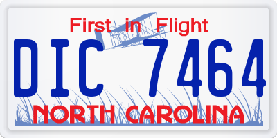 NC license plate DIC7464