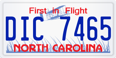 NC license plate DIC7465