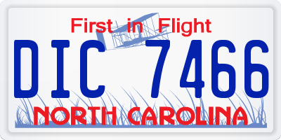 NC license plate DIC7466