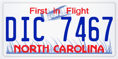 NC license plate DIC7467