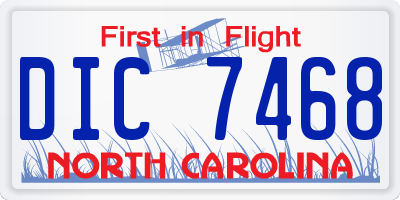 NC license plate DIC7468