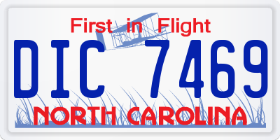 NC license plate DIC7469
