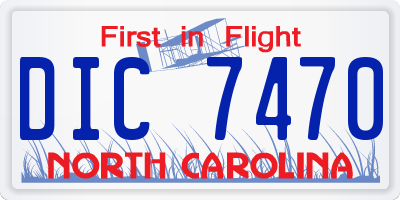 NC license plate DIC7470
