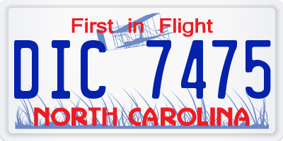 NC license plate DIC7475