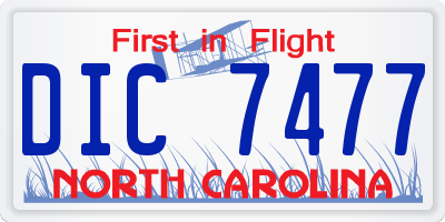 NC license plate DIC7477