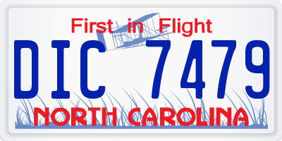 NC license plate DIC7479