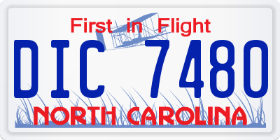 NC license plate DIC7480