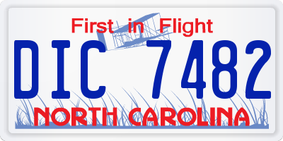 NC license plate DIC7482