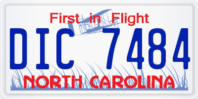 NC license plate DIC7484