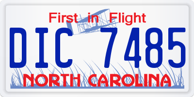 NC license plate DIC7485