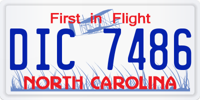 NC license plate DIC7486