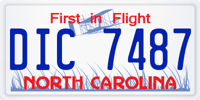 NC license plate DIC7487