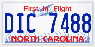 NC license plate DIC7488