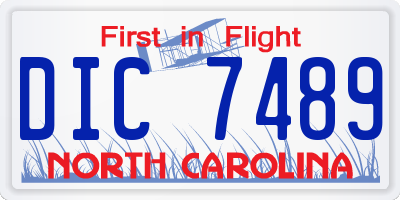 NC license plate DIC7489