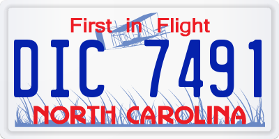 NC license plate DIC7491