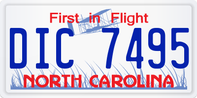 NC license plate DIC7495