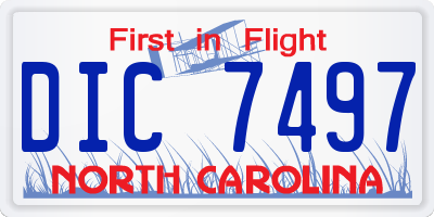 NC license plate DIC7497