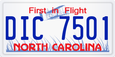 NC license plate DIC7501
