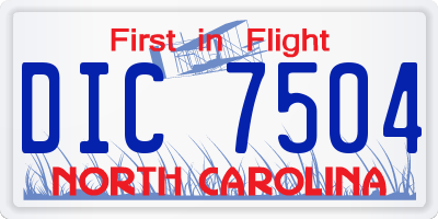 NC license plate DIC7504
