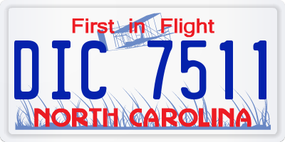 NC license plate DIC7511