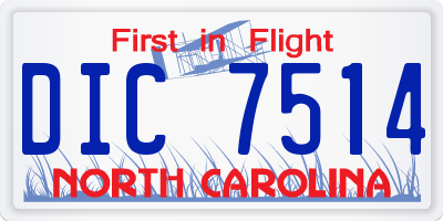 NC license plate DIC7514