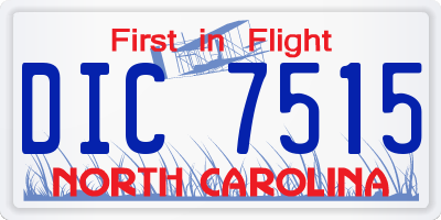 NC license plate DIC7515