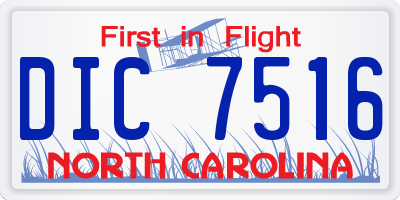 NC license plate DIC7516