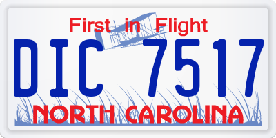 NC license plate DIC7517