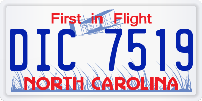 NC license plate DIC7519