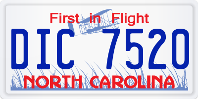 NC license plate DIC7520